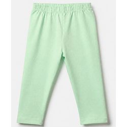 Babyhug Cotton Lycra Elastane Knit Slim Fit Full Length Solid Leggings Pack of 3 - Light Green, Pink & Cream