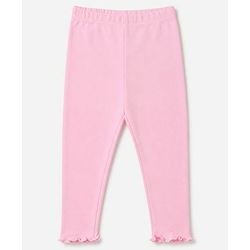 Babyhug Cotton Lycra Knit Full Length Leggings With Fruits Print - Pink, Orange & Green