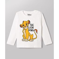 Babyhug Disney 100% Cotton Knit Full Sleeves T-Shirt & Pyjama Night Suit With Lion King Graphic - Yellow