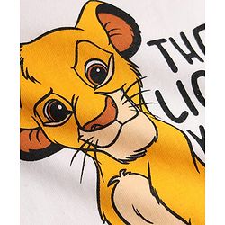 Babyhug Disney 100% Cotton Knit Full Sleeves T-Shirt & Pyjama Night Suit With Lion King Graphic - Yellow
