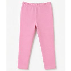 Babyhug Cotton Elastane Lycra Knit Solid Floral Printed Leggings Female Pack of 3 - Pink Red