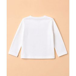 Babyhug Disney 100% Cotton Single Jersey Knit Full Sleeves T-Shirt & Pajama Night Suit with Mickey Mouse Graphic Print - White & Light Blue