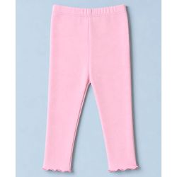 Babyhug Cotton Lycra Knit Full Length Leggings With Floral & Polka Dots Print Pack of 3 - Pink, White & Green