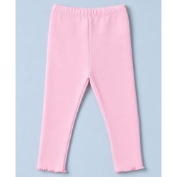Babyhug Cotton Lycra Knit Full Length Leggings With Floral & Polka Dots Print Pack of 3 - Pink, White & Green