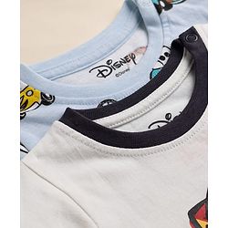Babyhug Disney 100% Cotton Single Jersey Knit Full Sleeves Co-ord T-Shirt & Pajama Night Suit with Cars Graphic Print Pack of 2 - Light Blue & White