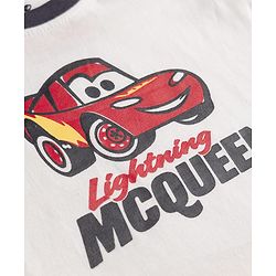 Babyhug Disney 100% Cotton Single Jersey Knit Full Sleeves Co-ord T-Shirt & Pajama Night Suit with Cars Graphic Print Pack of 2 - Light Blue & White