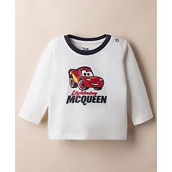 Babyhug Disney 100% Cotton Single Jersey Knit Full Sleeves Co-ord T-Shirt & Pajama Night Suit with Cars Graphic Print Pack of 2 - Light Blue & White