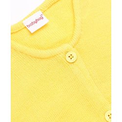 Babyhug Knit Sleeveless Front Open Sweater - Yellow