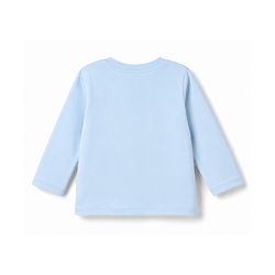 Babyhug Disney Single Jersey Knit Full Sleeves T-Shirt & Checks Pyjama Night Suit with Mickey Mouse Graphics - Light Blue