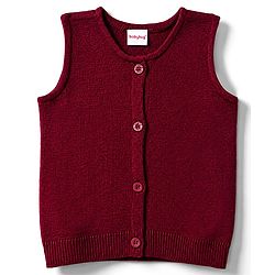 Babyhug Knit Sleeveless Front Open Sweater in Maroon