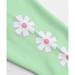 Babyhug Cotton Lycra Elastane Knit Slim Fit Full Length Leggings with Hearts, Floral & Polka Dots Print Pack of 3 - White, Black & Light Green