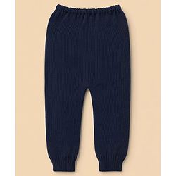 Babyhug Knit Full Sleeves Striped Sweater Set - Navy Blue