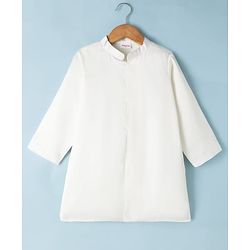 Babyhug Woven Full Sleeves Kurta Pyjama Set and Floral Embroidered Jacket With Sequin Detailing - Offwhite