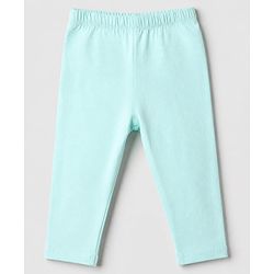 Babyhug Cotton Lycra Elastane Knit Slim Fit Full Length Solid Leggings with Floral Print Pack of 3 - White, Lilac & Light Blue