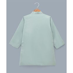 Babyhug Woven Full Sleeves Floral Embroidered & Sequin Detailing Kurta Pyjama Set - Sea Green