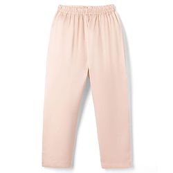 Babyhug Woven Solid Kurta Pyjama Set With Floral Sequin Embroidered Jacket - Peach