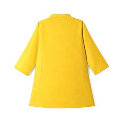 Babyhug Woven Full Sleeves Solid Dhoti Kurta Set With Mirror Embroidered Jacket - Yellow