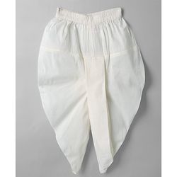 Babyhug Chanderi Woven Full Sleeves Floral Embroidered Dhoti Kurta Set - Off White