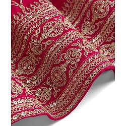 Babyhug Georgette Woven Half Sleeves Embroidered Choli Lehenga Set with Dupatta - Hot Pink