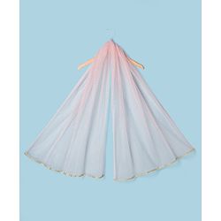 Babyhug Net Woven Sleeveless Sequinned Choli & Shimmer Net Embroidered Lehenga Set With Dupatta - Pink