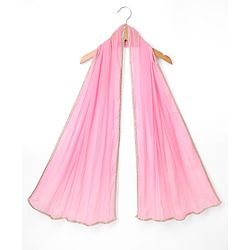 Babyhug Chanderi Woven Sleeveless Lehenga Choli and Dupatta Set With Sequin Detailing & Floral Print & Embroidery - Pink