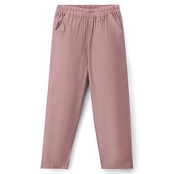 Babyhug Woven Solid Kurta Pyjama Set With Floral Embroidered Jacket - Light Pink