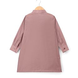 Babyhug Woven Solid Kurta Pyjama Set With Floral Embroidered Jacket - Light Pink