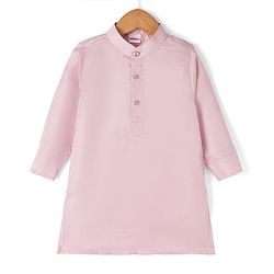 Babyhug Woven Full Sleeves Solid Kurta Pyjama Set With Embroidered Jacket - Purple