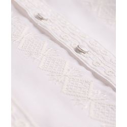 Babyhug Woven Full Sleeves Self Embroidered Solid Colour Kurta Pajama Set - White