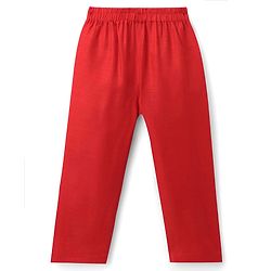 Babyhug Woven Diamond 100% Cotton SOLID Kurta Pyjama Set With Floral & Sequin Embroidered Jacket - Red