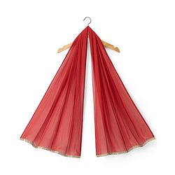 Babyhug Woven Half Sleeves Floral Embroidered Choli & Lehenga Set With Dupatta - Red