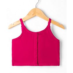 Babyhug Georgett Woven Sleeveless Floral Embroidered Top Palazo and Jacket Set - Hot Dark Pink
