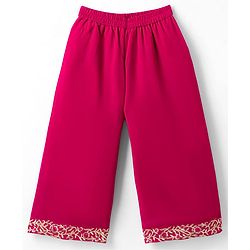Babyhug Georgett Woven Sleeveless Floral Embroidered Top Palazo and Jacket Set - Hot Dark Pink