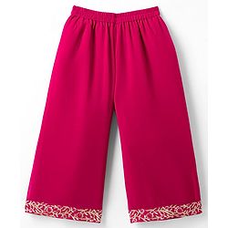 Babyhug Georgett Woven Sleeveless Floral Embroidered Top Palazo and Jacket Set - Hot Dark Pink