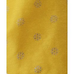 Babyhug Woven Full Sleeves Kurta Pajama Set with Floral Foil Print - Yellow