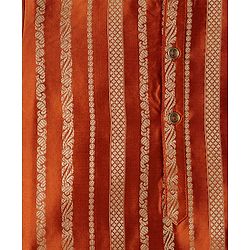 Babyhug Woven Full Sleeves Striped Kurta & Pyjama Set - Orange