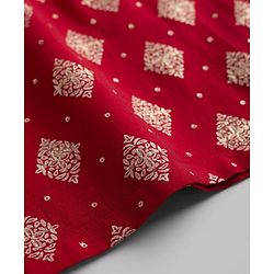 Babyhug Woven Full Sleeves Floral Foil Printed Kurta Pyjama Set - Red