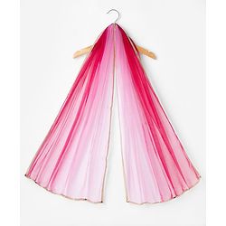 Babyhug Chanderi Woven Sleeveless Lehenga Choli and Dupatta Set With Bandhani Print & Floral Embroidery - Pink