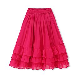 Babyhug Georgette Woven Three Fourth Sleeves Floral Embroidered Lehenga Choli and Jacket Set - Pink