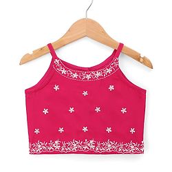 Babyhug Georgette Woven Three Fourth Sleeves Floral Embroidered Lehenga Choli and Jacket Set - Pink