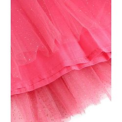 Babyhug Net Woven Half Sleeve Chanderi Floral Embroidered Lehenga Choli and Dupatta Set - Pink & Green