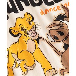 Babyhug Disney Single Jersey Knit Full Sleeves T-Shirt & Pyjama Night Suit Lion King Print - White & Brown