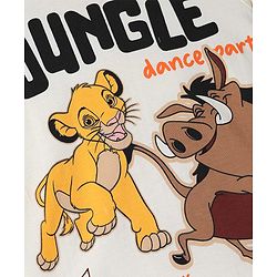 Babyhug Disney Single Jersey Knit Full Sleeves T-Shirt & Pyjama Night Suit Lion King Print - White & Brown