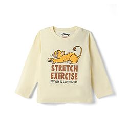 Babyhug Disney Single Jersey Knit Full Sleeves Lion King Printed T-Shirt & Pajama Night Suit - Yellow