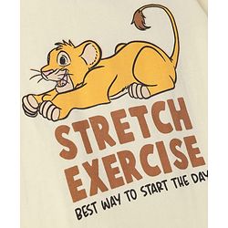 Babyhug Disney Single Jersey Knit Full Sleeves Lion King Printed T-Shirt & Pajama Night Suit - Yellow