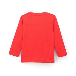 Babyhug Disney Single Jersey Knit Full Sleeves T-Shirt & Pyjama Night Suit with Mickey Mouse & Star Print - Red