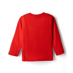 Babyhug Disney Single Jersey Knit Full Sleeves T-Shirt & Pyjama Night Suit with Mickey Mouse & Star Print - Red