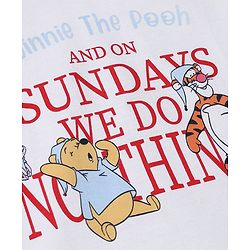 Babyhug Disney Single Jersey Knit Full Sleeves T-Shirt & Pyjama Night Suit with Winnie the Pooh & Friends Graphic - White
