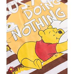 Babyhug Disney Single Jersey Knit Full Sleeves Striped T-Shirt & Pyjama Night Suit with Winnie the Pooh Graphic - Brown