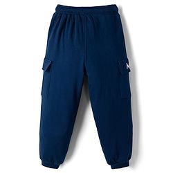 Babyhug Disney Terry Knit Full Sleeves TSweatshirt & Track Pant Set With Mickey Mouse Graphic - Navy Blue